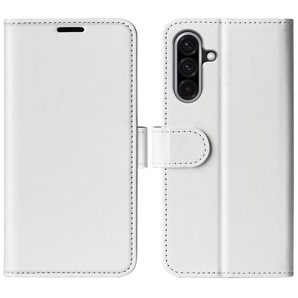 For Samsung Galaxy A36 5G / A56 5G Wallet Case Crazy Horse Texture Stand Leather Phone Cover - White - 1