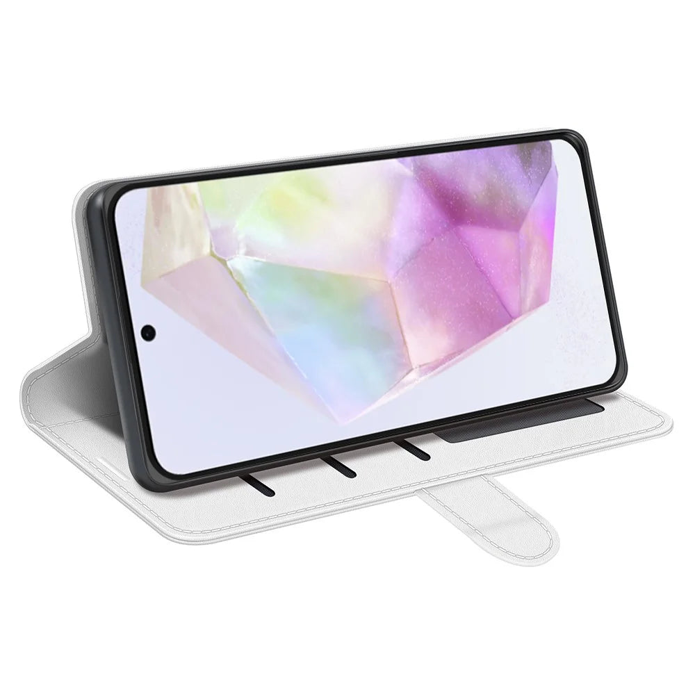 For Samsung Galaxy A36 5G / A56 5G Wallet Case Crazy Horse Texture Stand Leather Phone Cover - White - 3