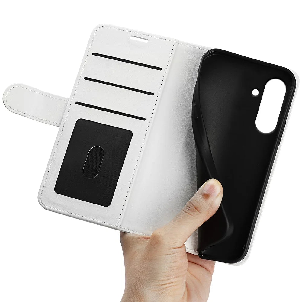 For Samsung Galaxy A36 5G / A56 5G Wallet Case Crazy Horse Texture Stand Leather Phone Cover - White - 4