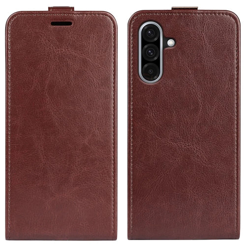 For Samsung Galaxy A36 5G / A56 5G Case with Card Slots Vertical Flip Leather Phone Cover - Brown - 1