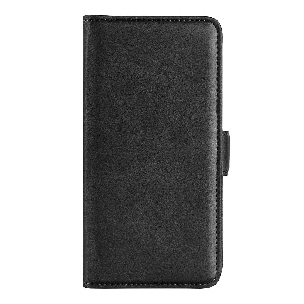 For Samsung Galaxy A36 5G / A56 5G Stand Case Calf Texture Leather Wallet Phone Cover - Black - 5