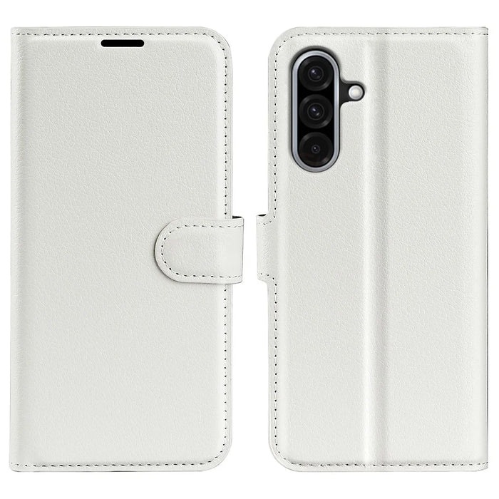 For Samsung Galaxy A36 5G / A56 5G Case Litchi Texture Shockproof Leather Wallet Phone Cover - White - 1