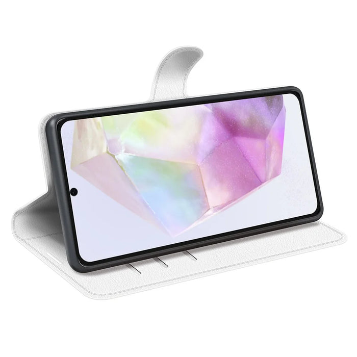 For Samsung Galaxy A36 5G / A56 5G Case Litchi Texture Shockproof Leather Wallet Phone Cover - White - 3