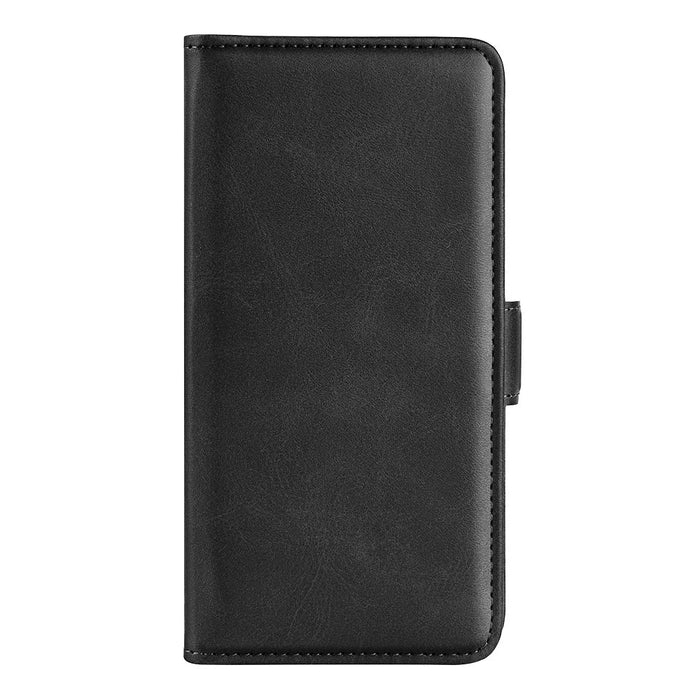 For Samsung Galaxy S25 Ultra Stand Case Calf Texture Leather Wallet Phone Cover - Black - 5