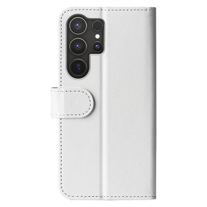 For Samsung Galaxy S25 Ultra Wallet Case Crazy Horse Texture Stand Leather Phone Cover - White - 6
