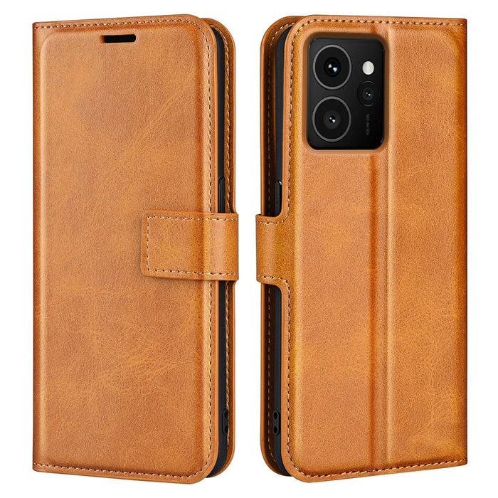 For HMD Skyline Stand Case Anti-Scratch Calf Texture Leather Phone Cover - Yellow - 1