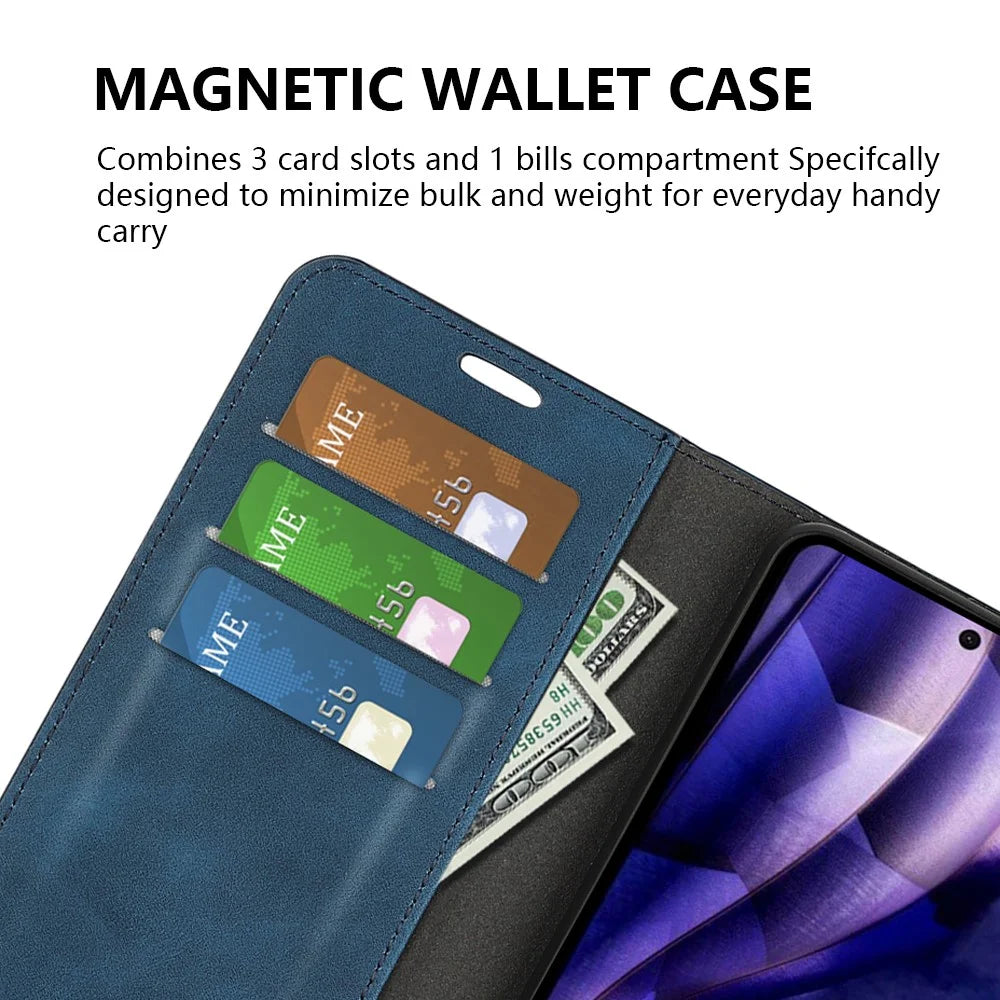 For HMD Skyline Case Skin-Touch Leather Wallet Phone Cover - Blue - 5