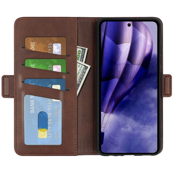 For HMD Skyline Stand Case Calf Texture Leather Wallet Phone Cover - Brown - 2