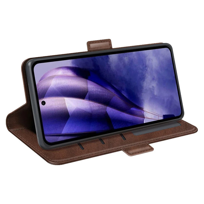 For HMD Skyline Stand Case Calf Texture Leather Wallet Phone Cover - Brown - 3