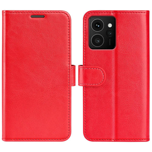 For HMD Skyline Wallet Case Crazy Horse Texture Stand Leather Phone Cover - Red - 1