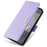 For Samsung Galaxy S25 Leather Wallet Case RFID Blocking Stand Cover with Hand Strap - Purple - 5