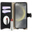 For Samsung Galaxy S25 Leather Case Wallet Stand Cover Irregular Tail Style with Chain Strap - Black - 2