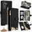 For Samsung Galaxy S25 Leather Case Wallet Stand Cover Irregular Tail Style with Chain Strap - Black - 7