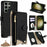 For Samsung Galaxy S25 Ultra Leather Case Wallet Stand Cover Irregular Tail Style with Chain Strap - Black - 1