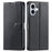 For iPhone 16 Case Dots Imprinted PU Leather Flip Phone Cover with Card Slot, Strap - Black - 1