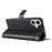 For iPhone 16 Case Dots Imprinted PU Leather Flip Phone Cover with Card Slot, Strap - Black - 3