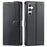 For Samsung Galaxy S23 FE Case Dots Imprinted PU Leather Flip Phone Cover with Card Slot, Strap - Black - 1