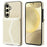 For Samsung Galaxy S23 FE Case Card Holders RFID Blocking PU Leather+TPU Phone Cover with Shoulder Strap - White - 1