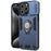 For iPhone 16 Pro Max Case Slide Camshield Kickstand PC+TPU Phone Cover - Blue - 1