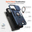 For iPhone 16 Pro Case Slide Camshield Kickstand PC+TPU Phone Cover - Blue - 6