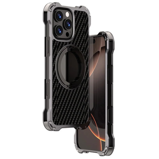 R-JUST RJ-51 For iPhone 16 Pro Case Compatible with MagSafe Kickstand PC + Aluminum Alloy Phone Cover - 1