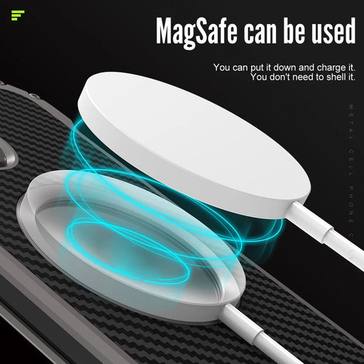R-JUST RJ-51 For iPhone 16 Case Compatible with MagSafe PC + Aluminum Alloy Hollow Cover - 2