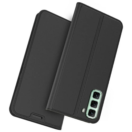 For Infinix Hot 50 4G Case PU Leather Phone Cover with Card Holder Stand Magnetic Closure - Black - 1
