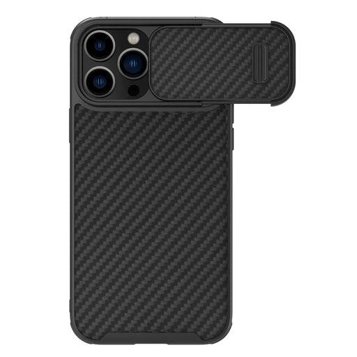 NILLKIN For iPhone 14 Pro Max Carbon Fiber Phone Case Slide Camera Protection PC + TPU Cover Compatible with MagSafe - 1