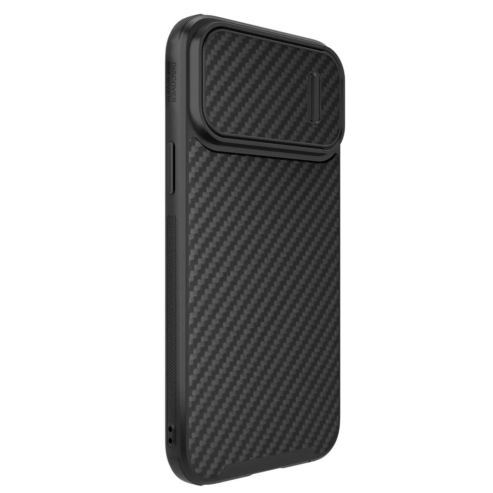 NILLKIN For iPhone 14 Pro Max Carbon Fiber Phone Case Slide Camera Protection PC + TPU Cover Compatible with MagSafe - 4