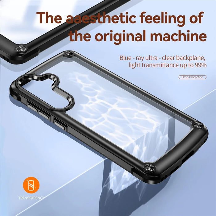 For Samsung Galaxy S25+ Case Anti-Drop Alloy Lens Frame PC+TPU Phone Cover - Black - 2