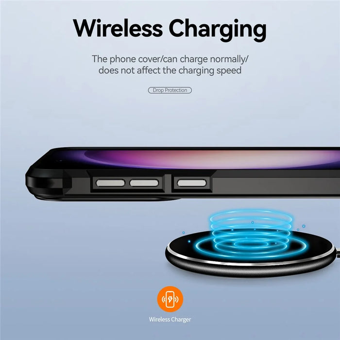 For Samsung Galaxy S25+ Case Anti-Drop Alloy Lens Frame PC+TPU Phone Cover - Black - 5
