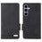 For Samsung Galaxy S25 Case Leather Wallet Flip Phone Cover with Hardware Decor - Black - 1