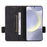 For Samsung Galaxy S25 Case Leather Wallet Flip Phone Cover with Hardware Decor - Black - 3