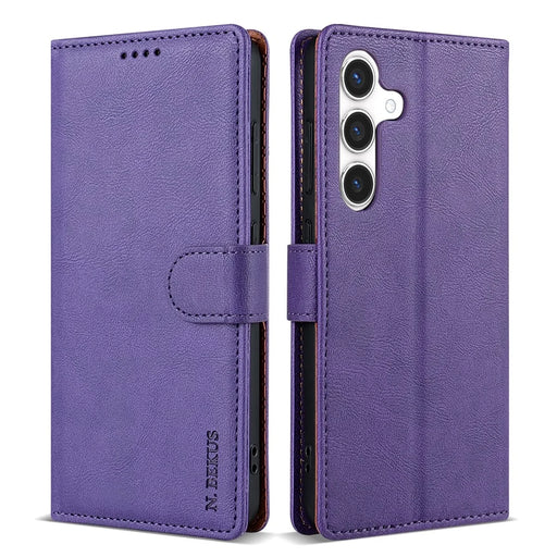 N.BEKUS CSJ-001 For Samsung Galaxy S25+ Stand Case PU Leather Wallet Phone Cover - Purple - 1
