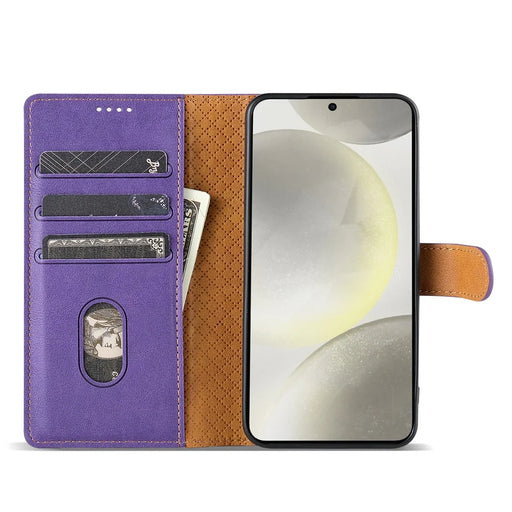 N.BEKUS CSJ-001 For Samsung Galaxy S25+ Stand Case PU Leather Wallet Phone Cover - Purple - 2