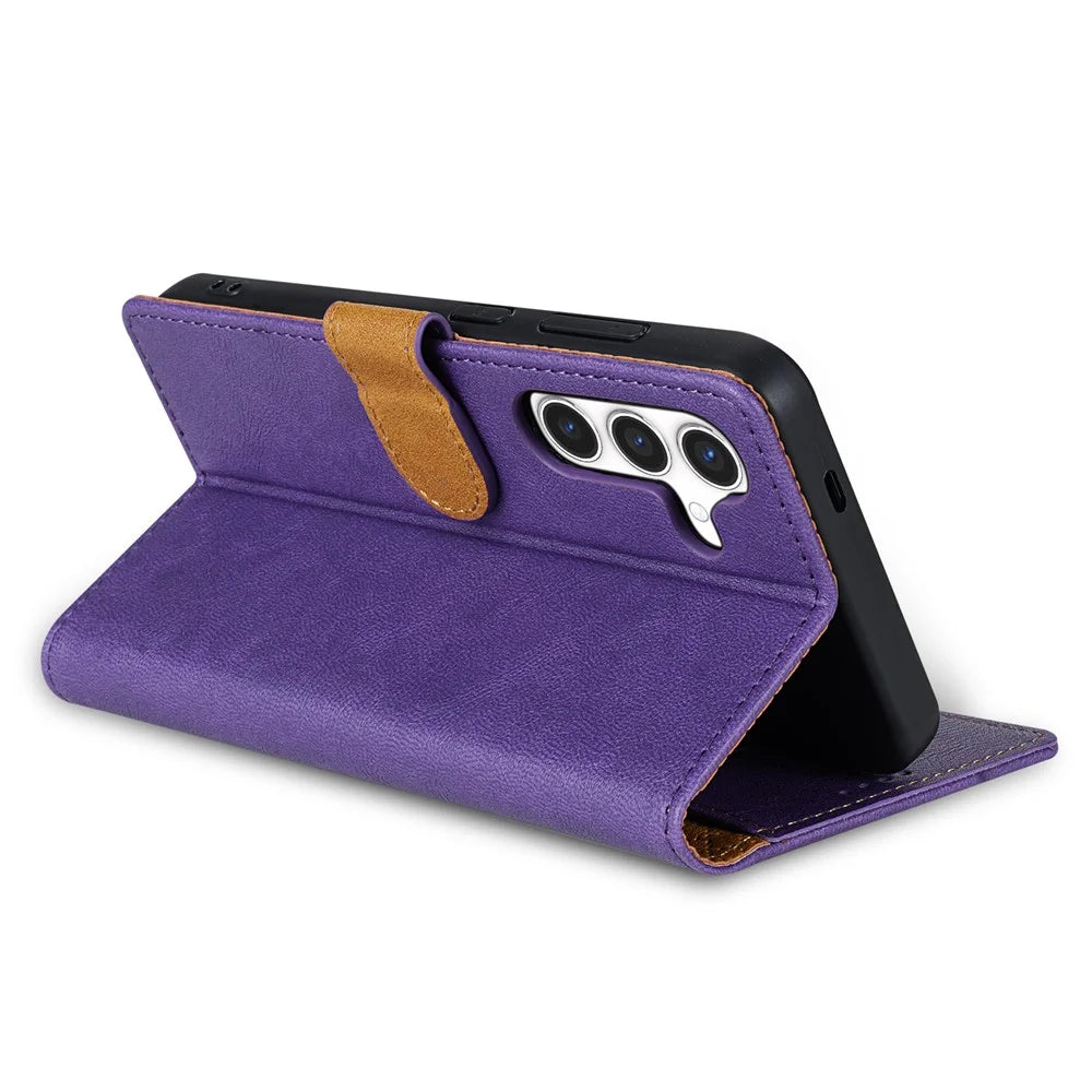 N.BEKUS CSJ-001 For Samsung Galaxy S25+ Stand Case PU Leather Wallet Phone Cover - Purple - 4