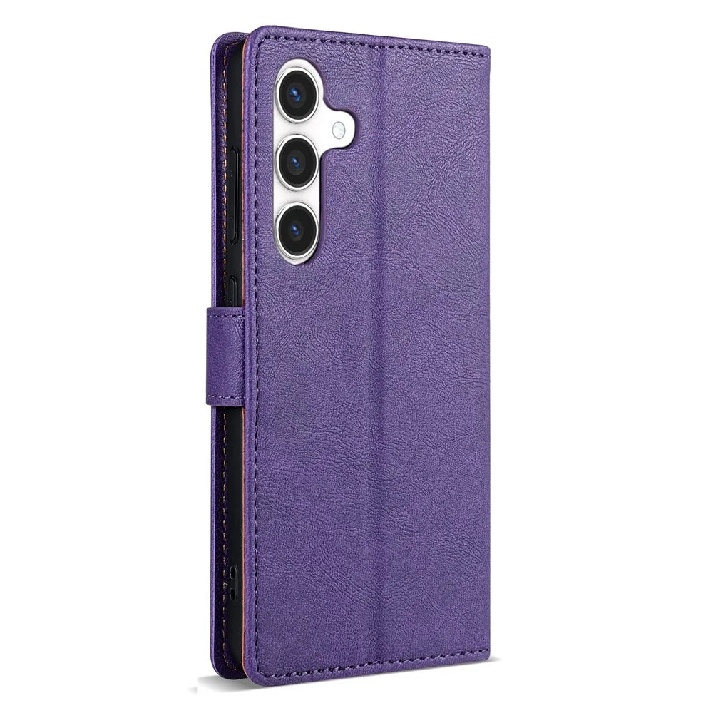 N.BEKUS CSJ-001 For Samsung Galaxy A16 4G / 5G Stand Case PU Leather Wallet Phone Cover - Purple - 6