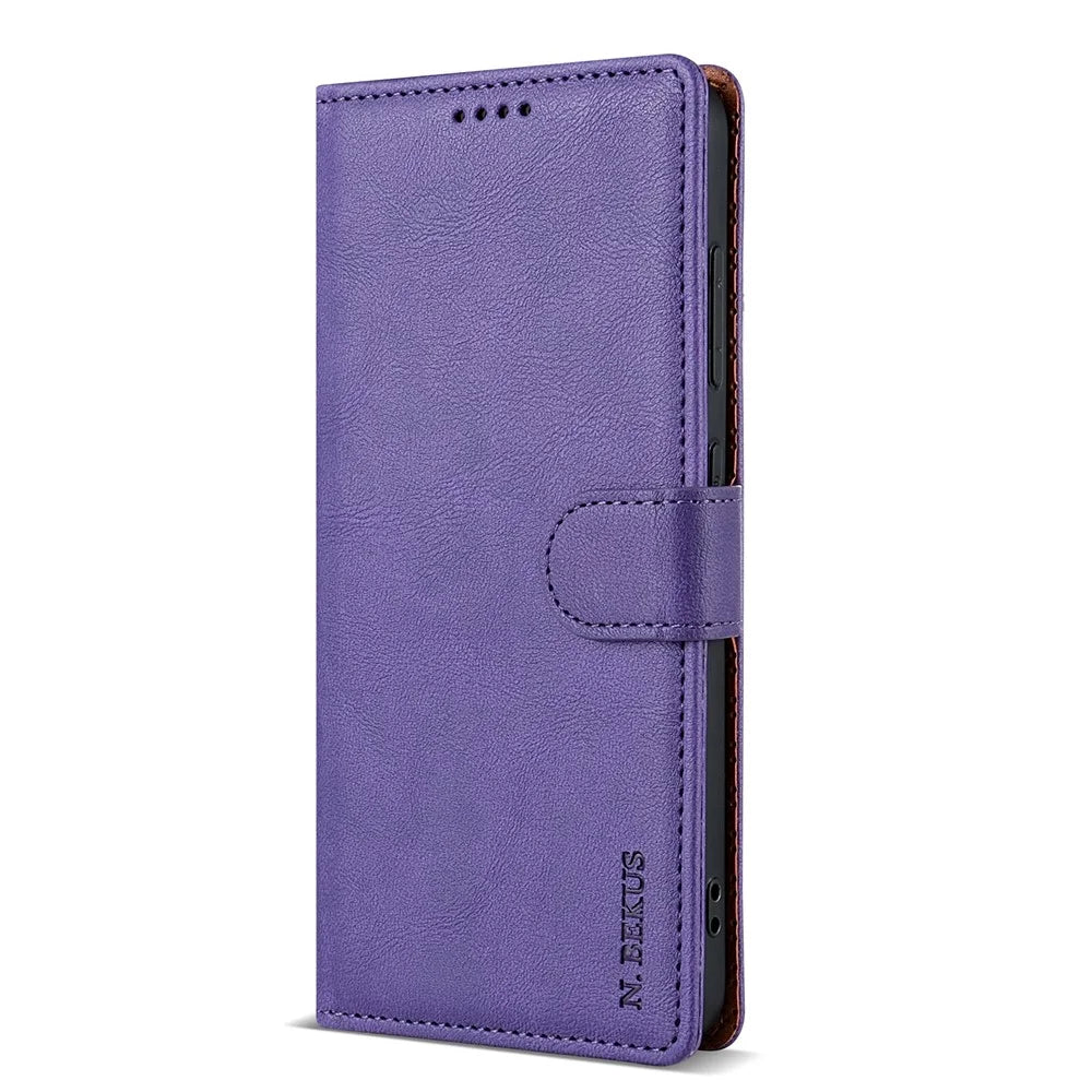 N.BEKUS CSJ-001 For Samsung Galaxy A16 4G / 5G Stand Case PU Leather Wallet Phone Cover - Purple - 7