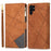 For Samsung Galaxy S25 Ultra Wallet Case Color Splicing Leather Phone Cover with Stand - Brown - 1