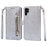 For Samsung Galaxy S25 Ultra Stand Case Glitter Phone Leather Cover Zipper Pocket - Silver - 1