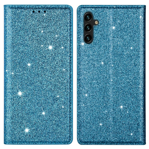 For Samsung Galaxy A16 5G  /  4G Case Glittery PU Leather+TPU Card Slot Phone Cover - Blue - 1