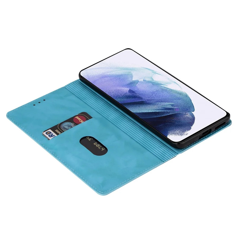 For Samsung Galaxy A16 5G  /  4G Case Glittery PU Leather+TPU Card Slot Phone Cover - Blue - 2