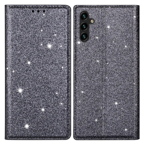 For Samsung Galaxy S25+ Case Glittery PU Leather+TPU Card Slot Phone Cover - Grey - 1