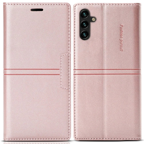 For Samsung Galaxy A16 4G / 5G Wallet Case Magnetic Closing Leather Phone Cover - Rose Gold - 1