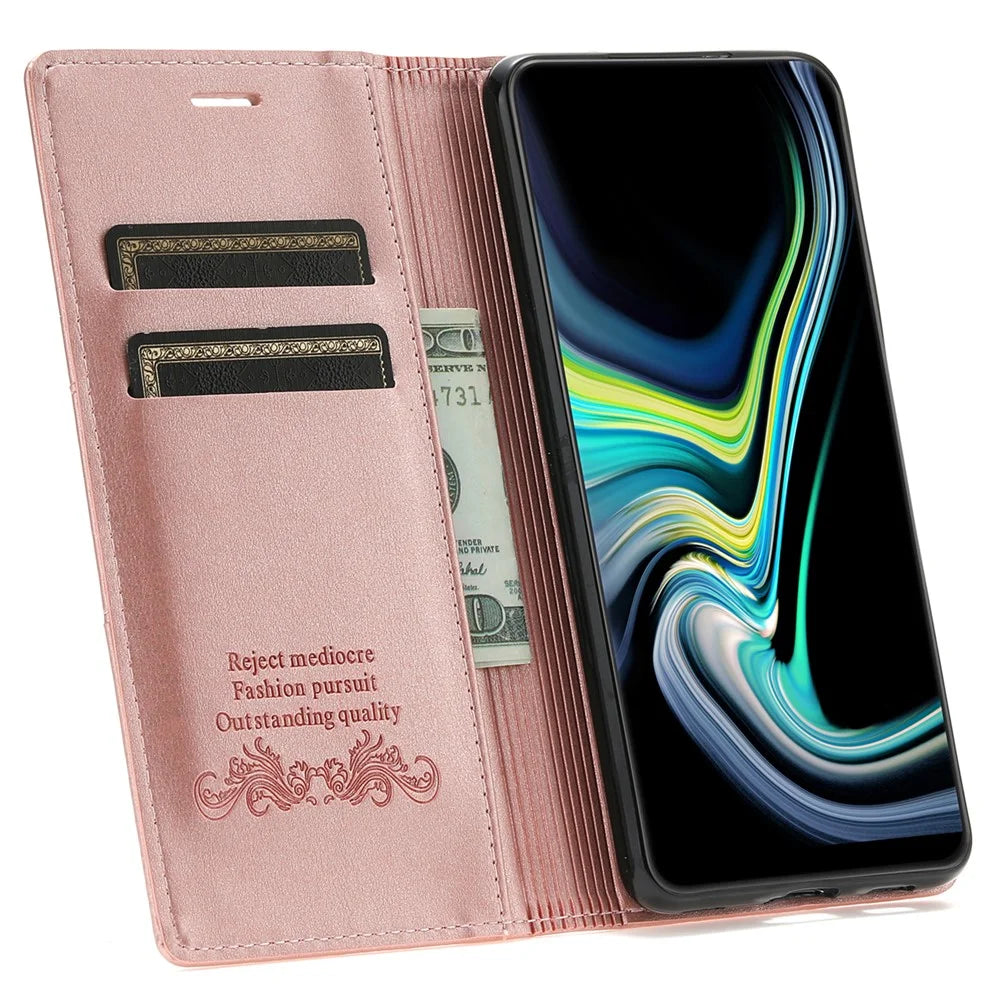 For Samsung Galaxy A16 4G / 5G Wallet Case Magnetic Closing Leather Phone Cover - Rose Gold - 2