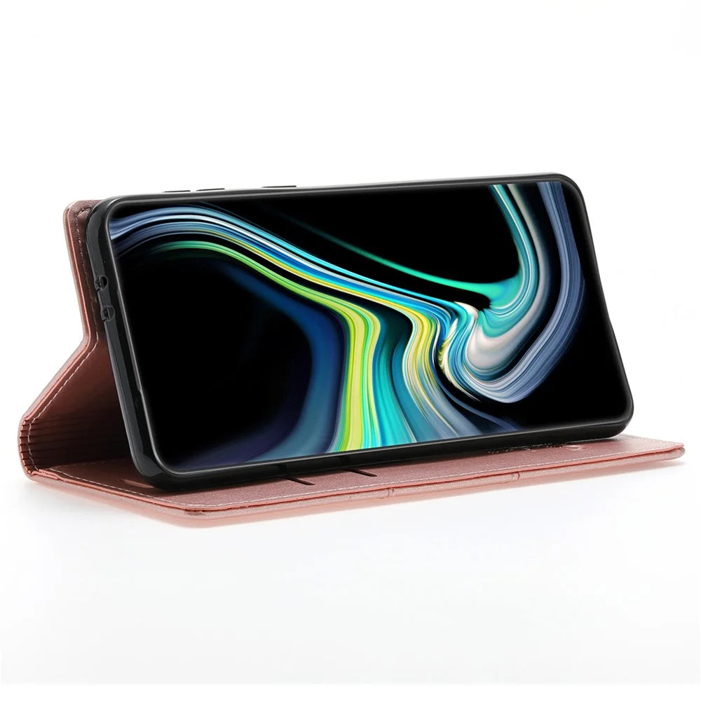 For Samsung Galaxy A16 4G / 5G Wallet Case Magnetic Closing Leather Phone Cover - Rose Gold - 3