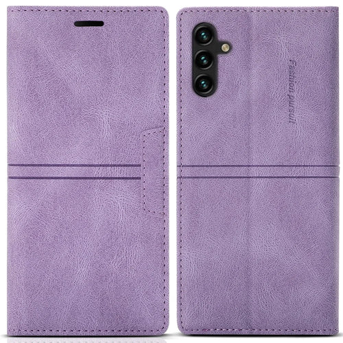 For Samsung Galaxy S25 Wallet Case Magnetic Closing Leather Phone Cover - Purple - 1