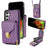 For Samsung Galaxy S25 Case Zipper Wallet Leather+TPU Phone Cover with Strap - Purple - 1