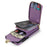 For Samsung Galaxy S25 Case Zipper Wallet Leather+TPU Phone Cover with Strap - Purple - 5