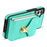 For Samsung Galaxy S25+ Case Zipper Wallet Leather+TPU Phone Cover with Strap - Mint Green - 3